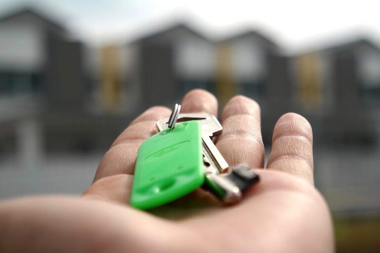 A set of house keys on a table